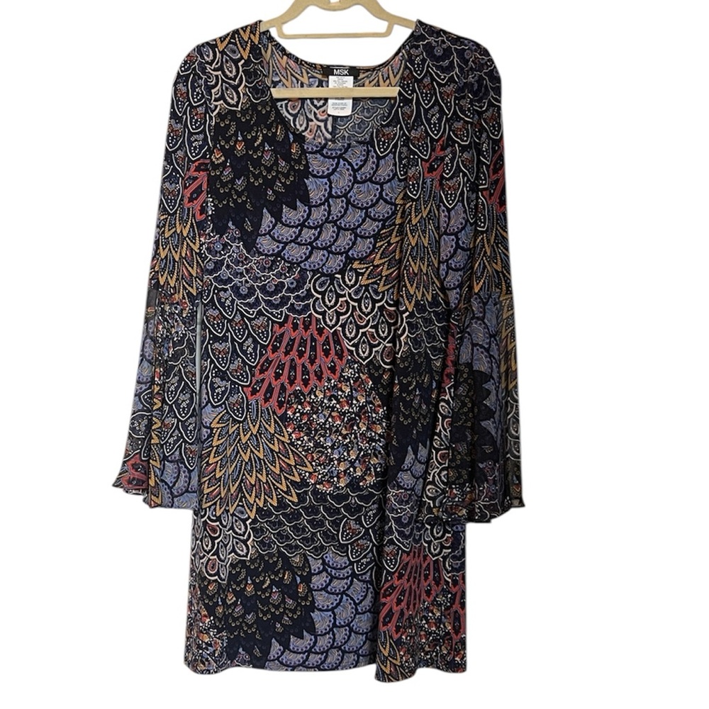 ❤️❤️❤️ MSK Vibrant Long Sleeve Dress NWOT